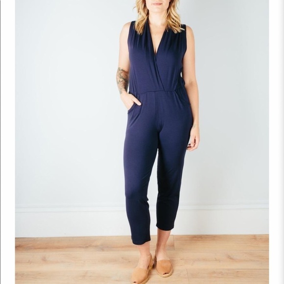 Flattering Jersey Strechy Penelope jumpsuit Sarah Liller Gray Sz XL Travel Casua - Picture 1 of 11